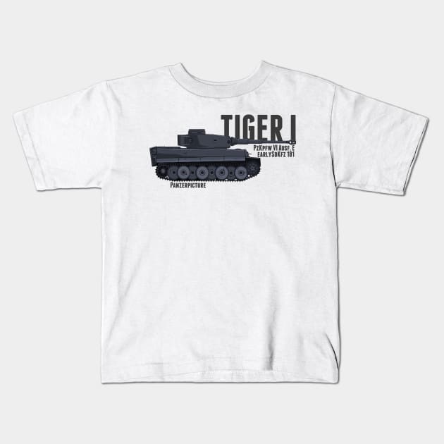 Tiger I Ausf.E Early Kids T-Shirt by Panzerpicture